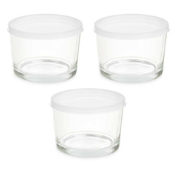 Set 3 cutii de prânz din sticlă cu capac, 200 ml