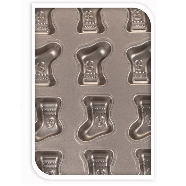 Tava de copt de Craciun, non-stick, in forma de sosete de Craciun, 35 x 26 cm