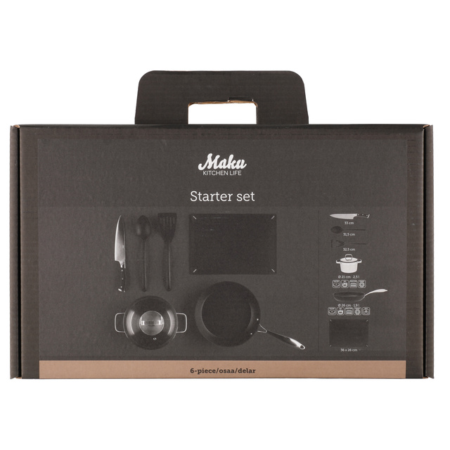 Set de accesorii de bucătărie esențiale, 6 piese