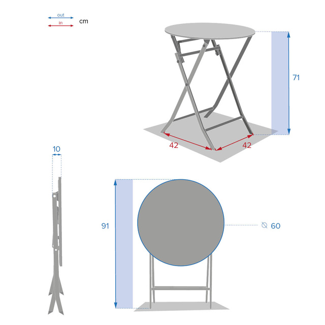 Masa rotunda de gradina GREENSBORO, Ø 60 cm
