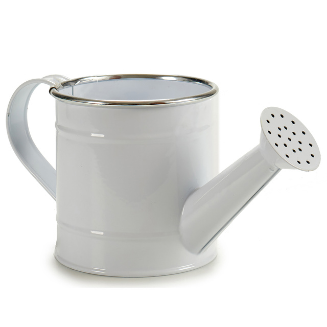 Husa ghiveci sub formă de stropitoare, metal, alb