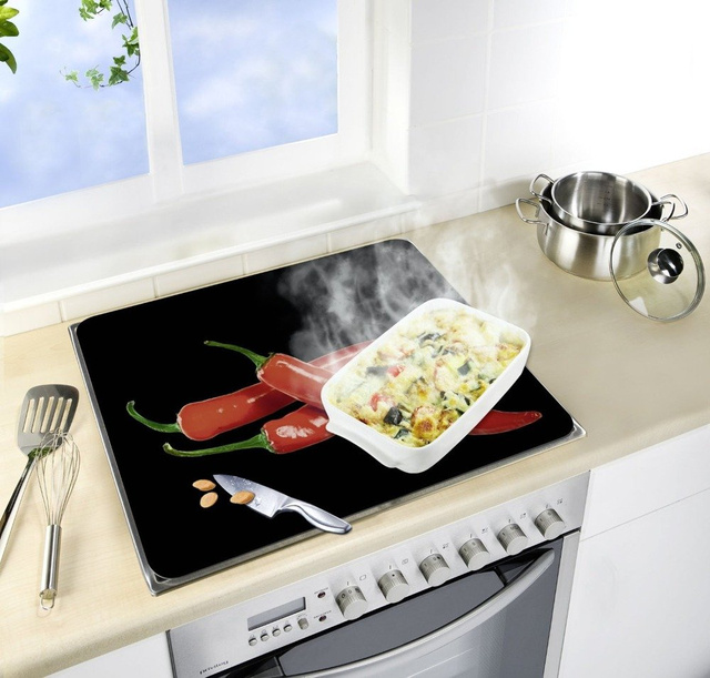 Placă de protecție din sticlă pentru aragaz, WENKO, ardei iute