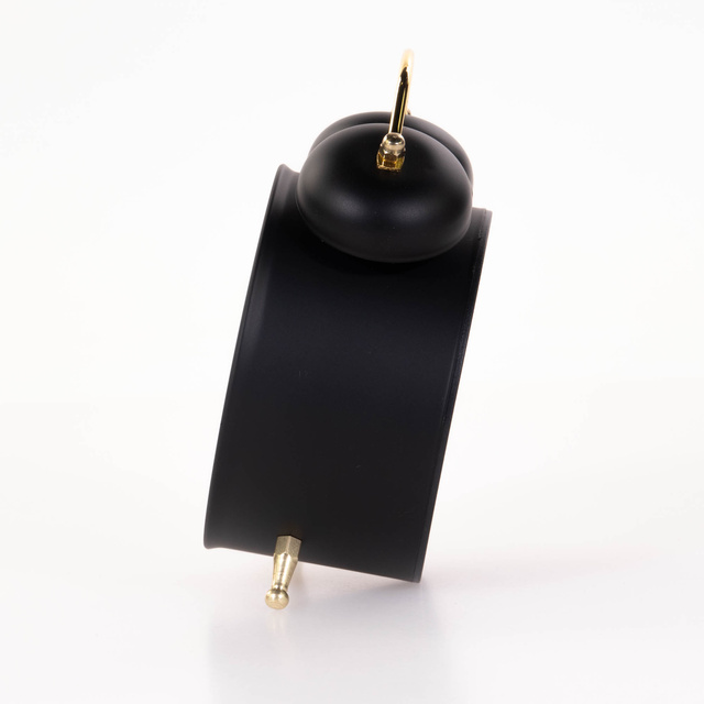 Ceas de masa cu alarma si limbii aurii, negru, 10 x 5,5 x 13,5 cm