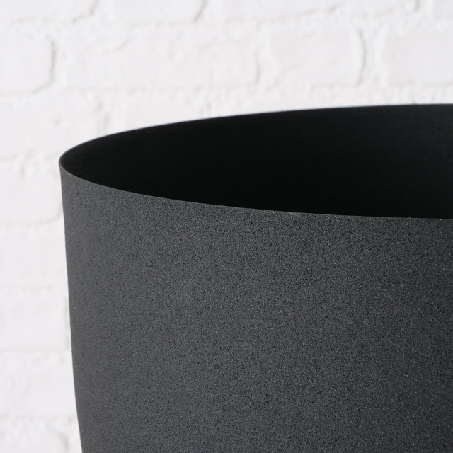 Set 3 ghivece pentru flori din metal Topco, negru