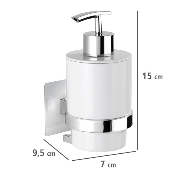 Dispenser săpun lichid cu suport QUADRO, 250 ml, WENKO