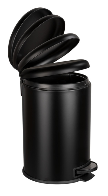 Coș de gunoi LEMAN cu funcție Easy-Close, Negru mat, 20 L, WENKO