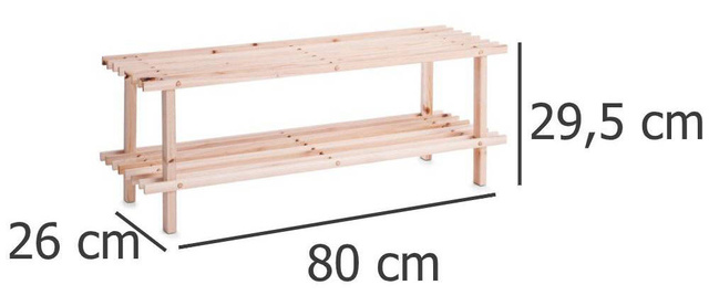 Suport din lemn pentru pantofi, încălțăminte, 2 niveluri, ZELLER