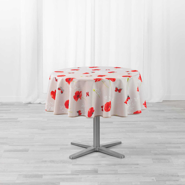 Fata de masa rotunda SWEET POPPY, maci, Ø 180 cm