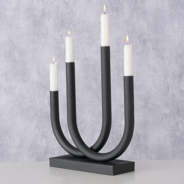 Suport de lumanare din metal Tonis, 34 x 33 cm, negru