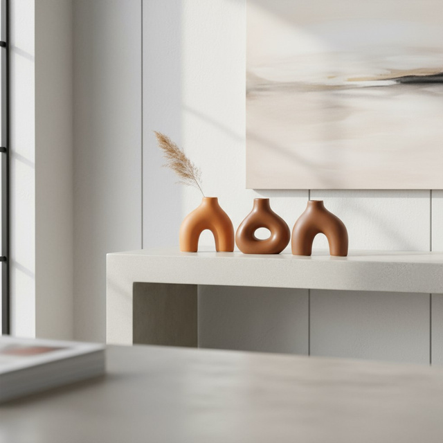 Set de vaze METTY, 10 cm, realizate manual, 3 buc.