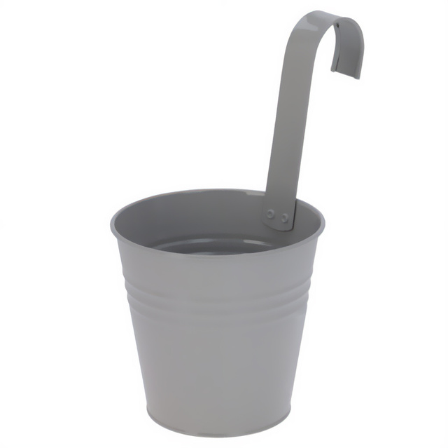 Husa din zinc pentru ghiveci cu carlig, 13 x 13,5 cm