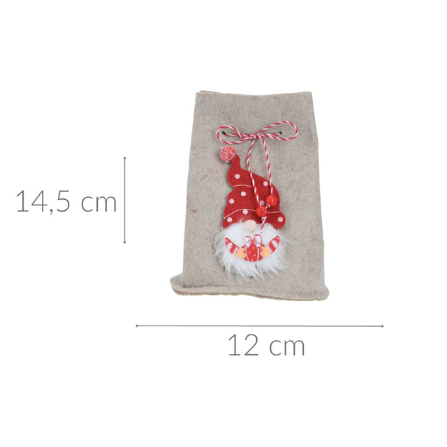 Punguta de Craciun cu elf, 12 x 14,5 cm