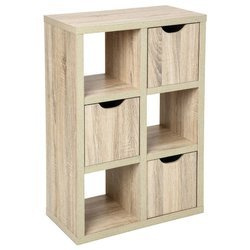 Bibliotecă pentru living cu 6 compartimente, 30x60x95 cm