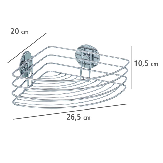 Raft de colț pentru baie, coș Turbo-Loc - oțel cromat