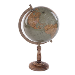 Glob de birou, lemn, albastru, 38 cm