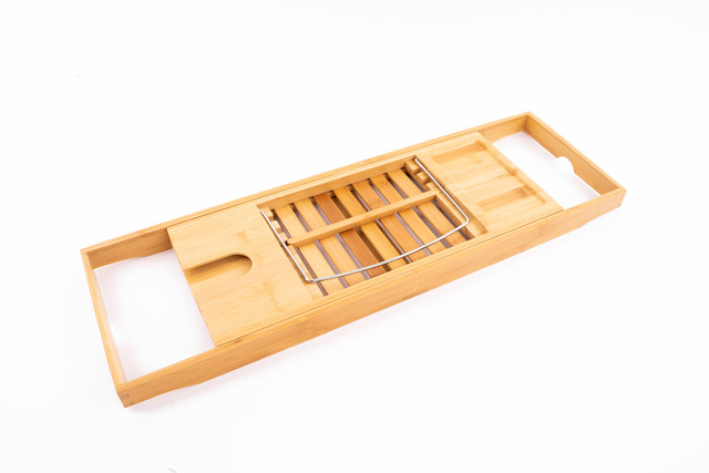 Raft extensibil pentru cadă din bambus, 70-105 cm