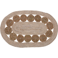 Covor din iută, 80 x 50 cm, oval