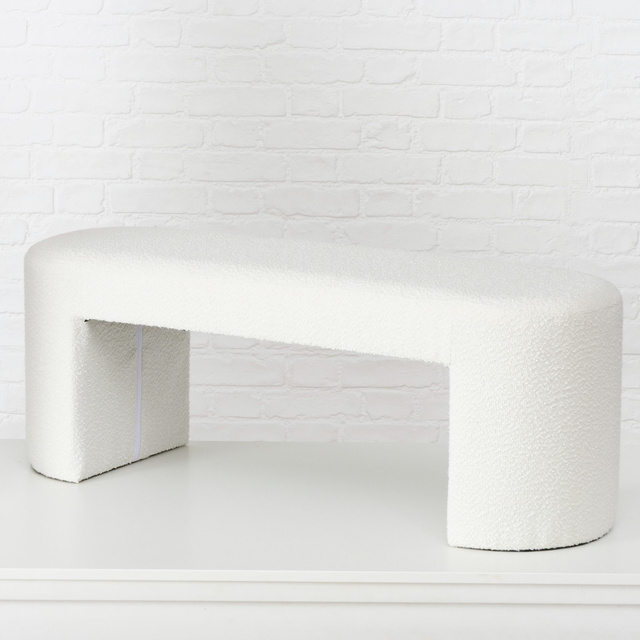 Bancă SOLIN cu tapițerie de pluș, înălțime 42 cm