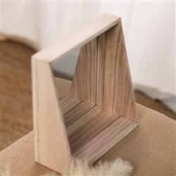 Oglinda cosmetica cu rama din lemn, 32 x 26 cm