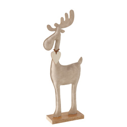 Figurina de ren handmade BOONER, 34 cm, bej