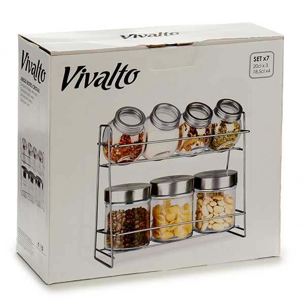 Organizator pentru condimente, borcane pe cadru