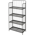 Raft metalic pentru ghivece cu flori, negru, 4 niveluri, 118 cm