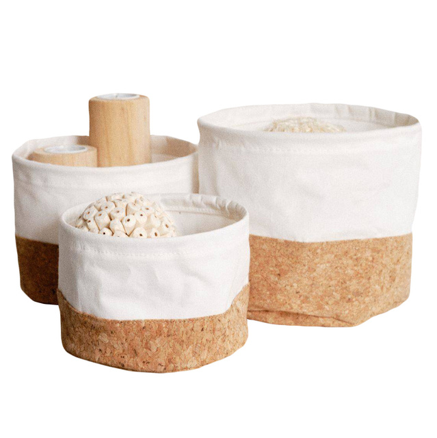 Set 3 cosuri depozitare Simplicity, baza din pluta