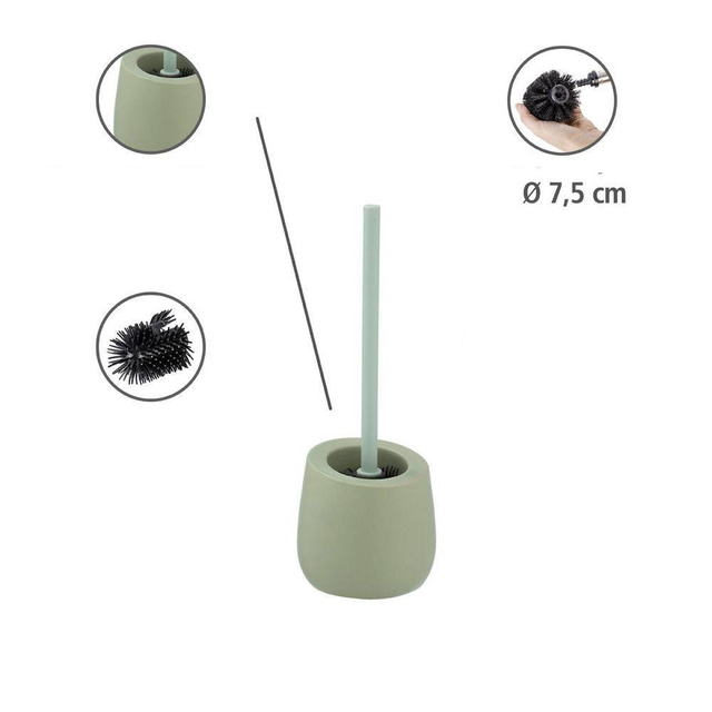 Perie WC cu suport BADI, Gri, 38x13,5x13,5, Wenko