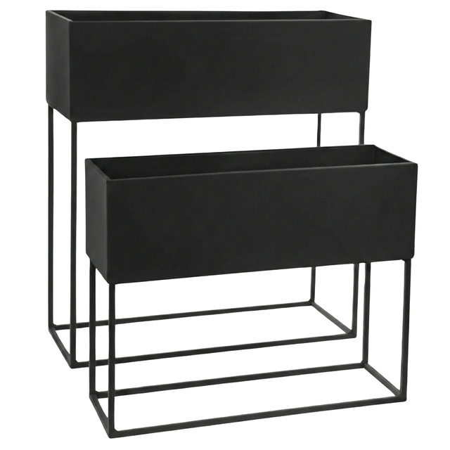 Jardiniere metalice lungi TINO, 2 suporturi