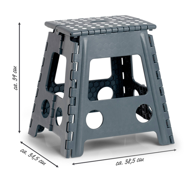 Scaun pliabil antiderapant, 38,5 x 31,5 x 39 cm, ZELLER