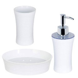 Accesorii pentru baie, set de 3 piese, alb