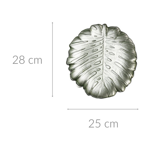 Farfurie de sticla pentru prajitura LEAF, 28 cm