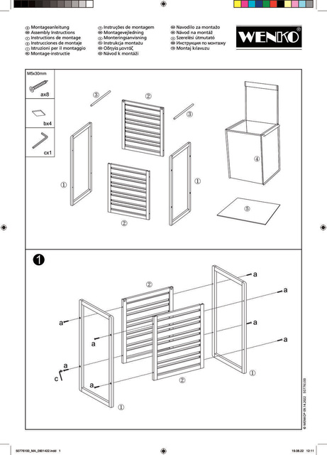 Coș de rufe din bambus, Ecori, WENKO