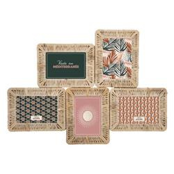 Rama foto multipla din rattan ALI pentru 5 fotografii, 41 x 57 cm