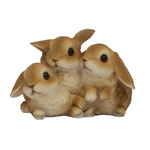 Figurină de grădină cu iepurași, 17 x 12 x 11,5 cm