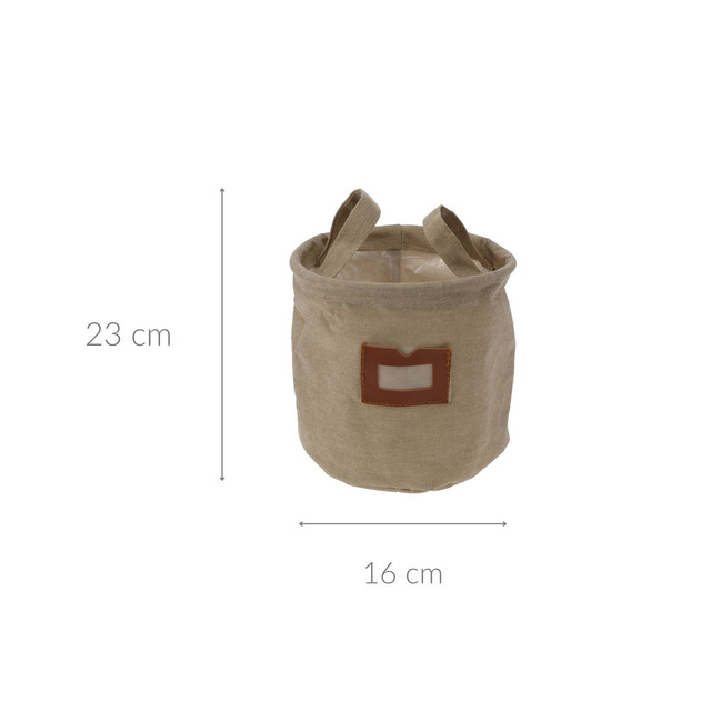 Cos din material cu fereastra si manere, Ø 16 cm