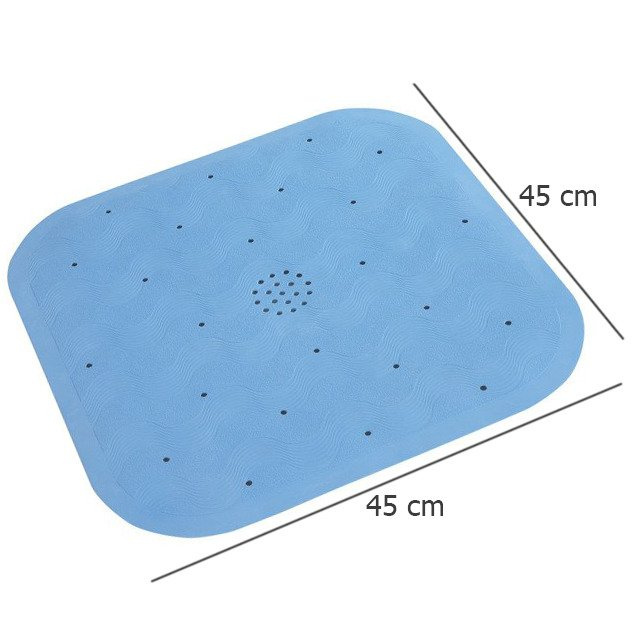 Covoare antiderapante pentru cada NATURAL RUBBER, 45 x 45 cm, albastru