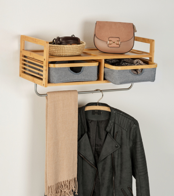 Umeraș montat pe perete BAHARI, bambus, Wenko