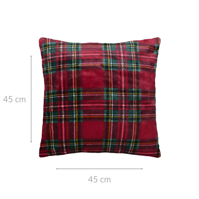 Perna de Crăciun KLAUS cu carouri scoțiene, 45 × 45 cm