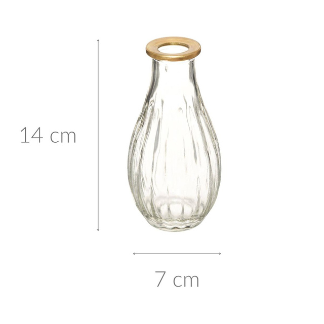 Set 3 vaze din sticla, 14 cm