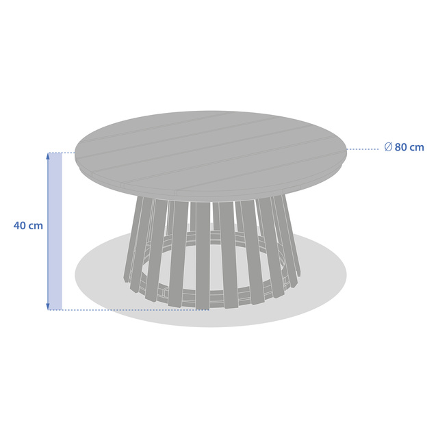 Masa de gradina din lemn de salcam, Ø 80 cm, OSUNA