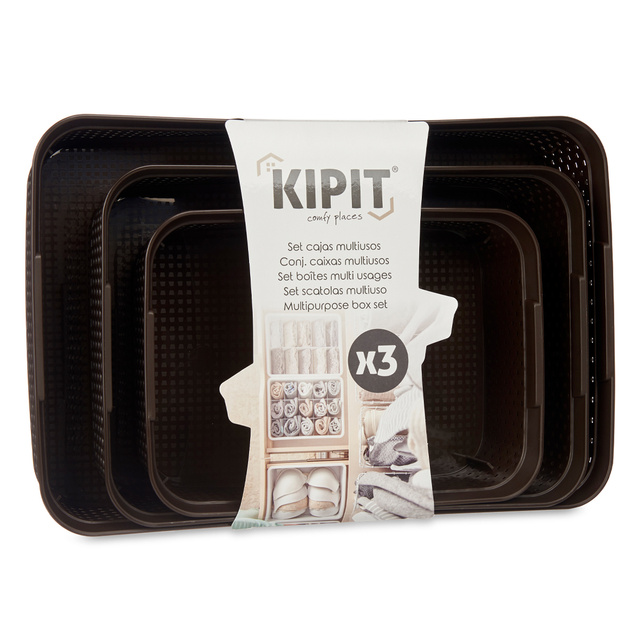 Coșuri din plastic pentru depozitare, set 3 buc.