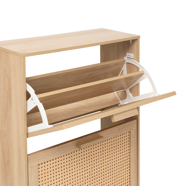 Dulap pentru pantofi îngust și înalt CANE, împletitură vieneză, 60 x 24 x 113 cm