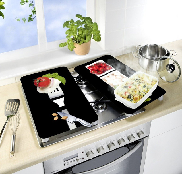 Plăci de protecție din sticlă CAPRESE pentru aragaz – 2 bucăți, WENKO