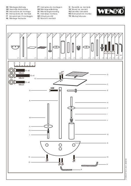 Suport perie de toaleta cu suport pentru hartie si polita 4in1 COSENZA