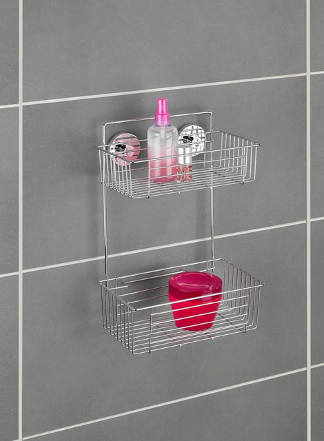 Raft de baie BARI pentru duș, Vacuum-Loc - 2 niveluri, WENKO, argintiu