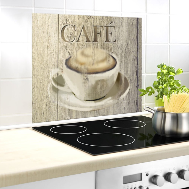 Placă de protecție din sticlă CAFE pentru perete - 50 x 60 cm, WENKO, cafea