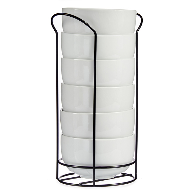 Set boluri pentru supă pe suport metalic, 800 ml