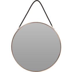 Oglinda decorativa suspendabila, rama aurie, Ø 38 cm