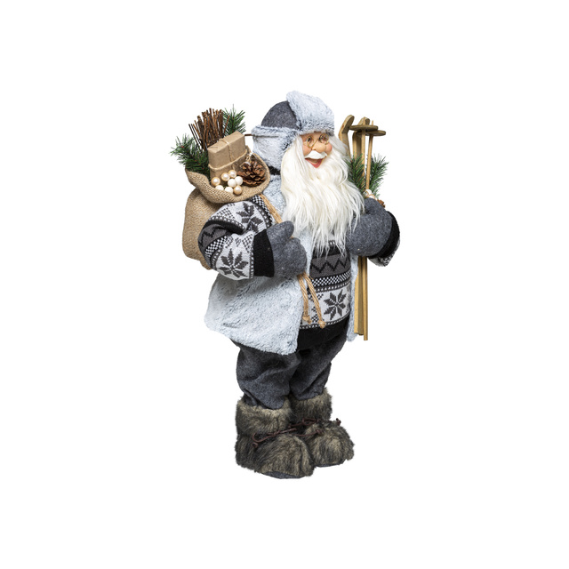 Figurină de Moș Crăciun cu schiuri